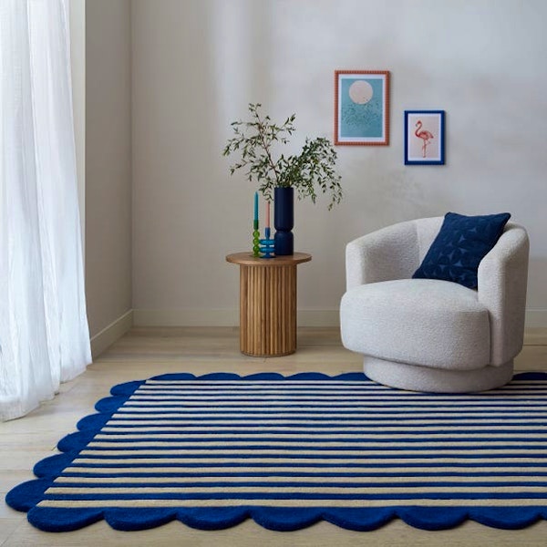 Dunelm Milo Scallop Blue Wool Rug, £79 – £229