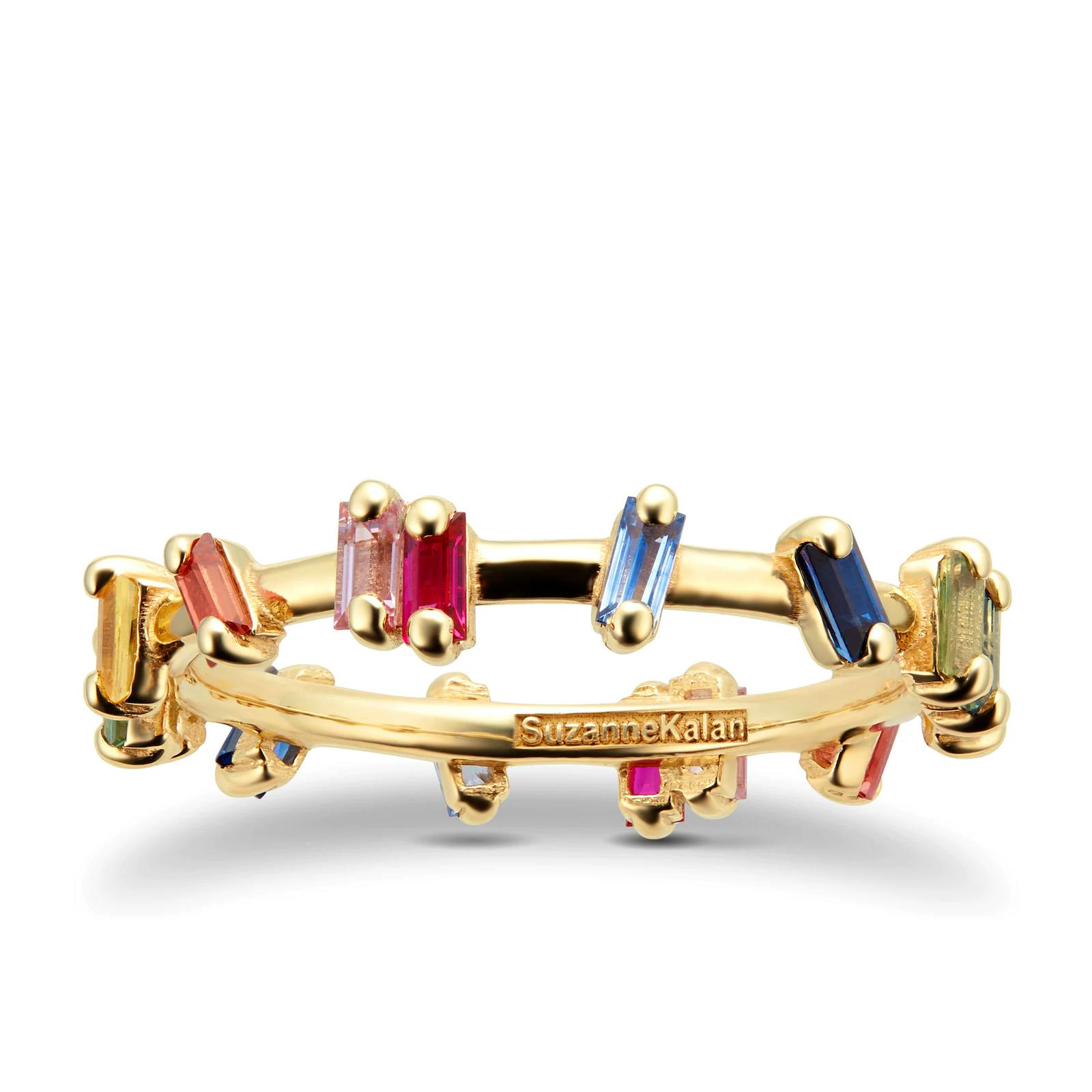 Suzanne Kalan 18ct Yellow Gold Rainbow Sapphire Barbwire Ring £1,730