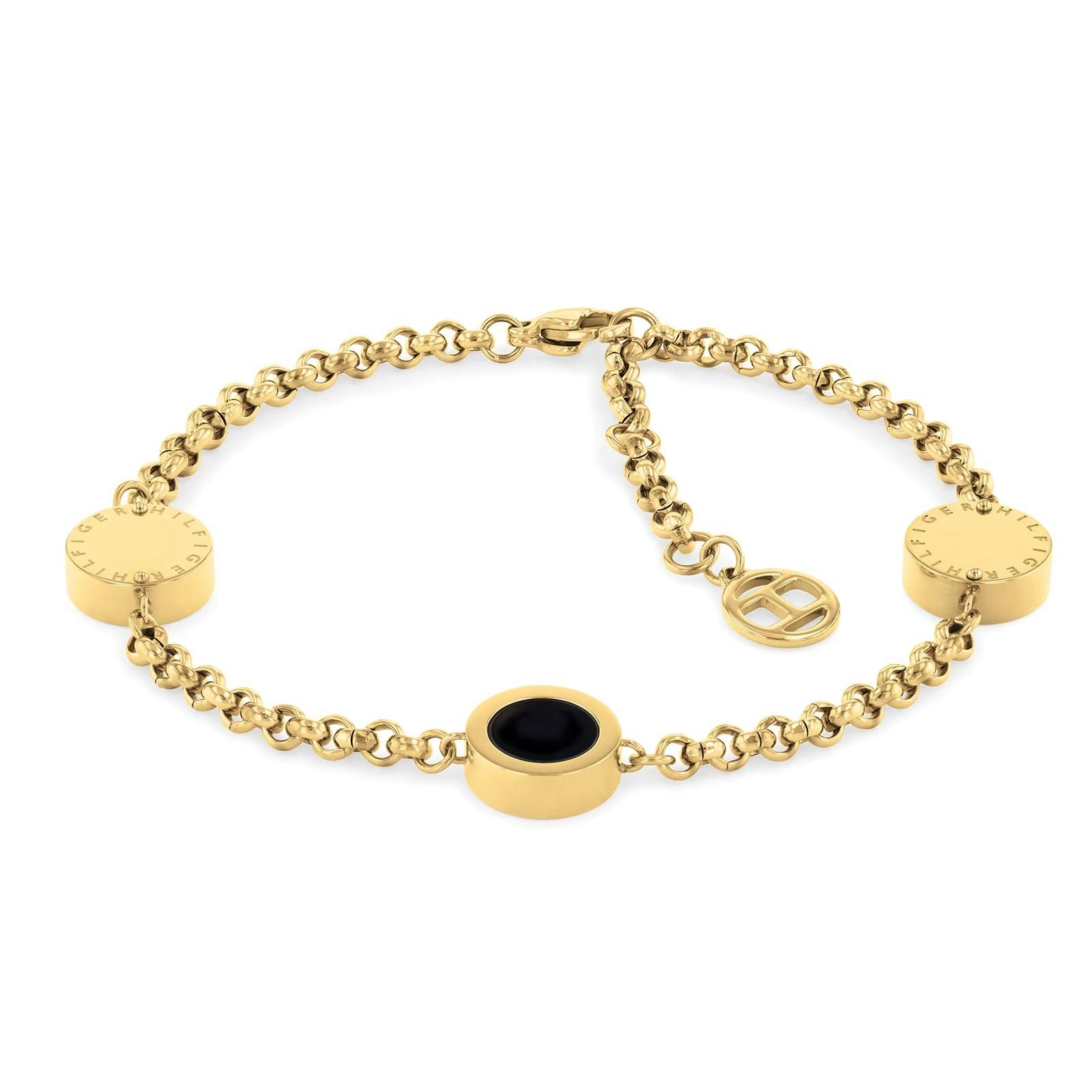 Tommy Hilfiger Yellow Gold Coloured Iconic Circle Onyx Bracelet £79