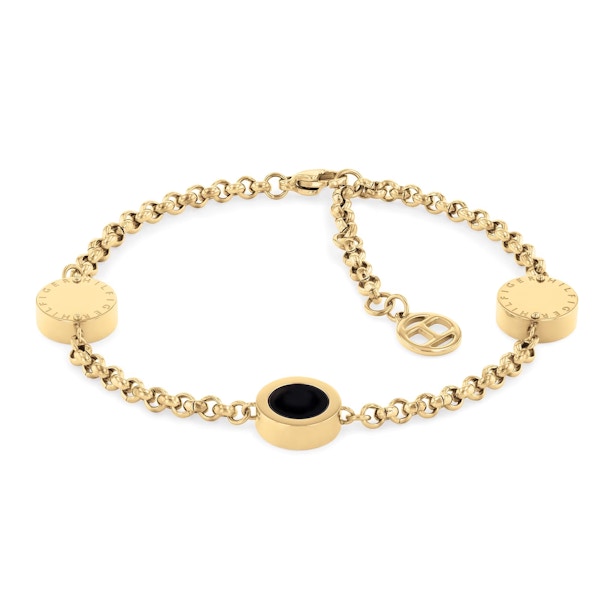 Tommy Hilfiger Yellow Gold Coloured Iconic Circle Onyx Bracelet £79