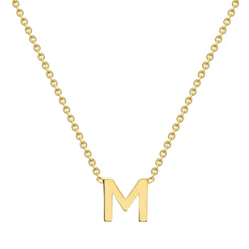 Goldsmiths 9ct Yellow Gold Letter M Pendant
