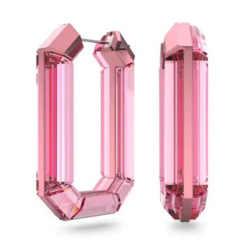Swarovski Aluminium Lucent Pink Crystal Hoop Earrings