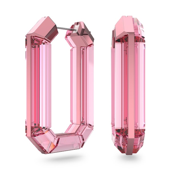 Swarovski Aluminium Lucent Pink Crystal Hoop Earrings £280