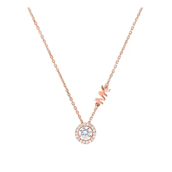 Michael Kors Custom Rose Gold Tone Cubic Zirconia Necklace