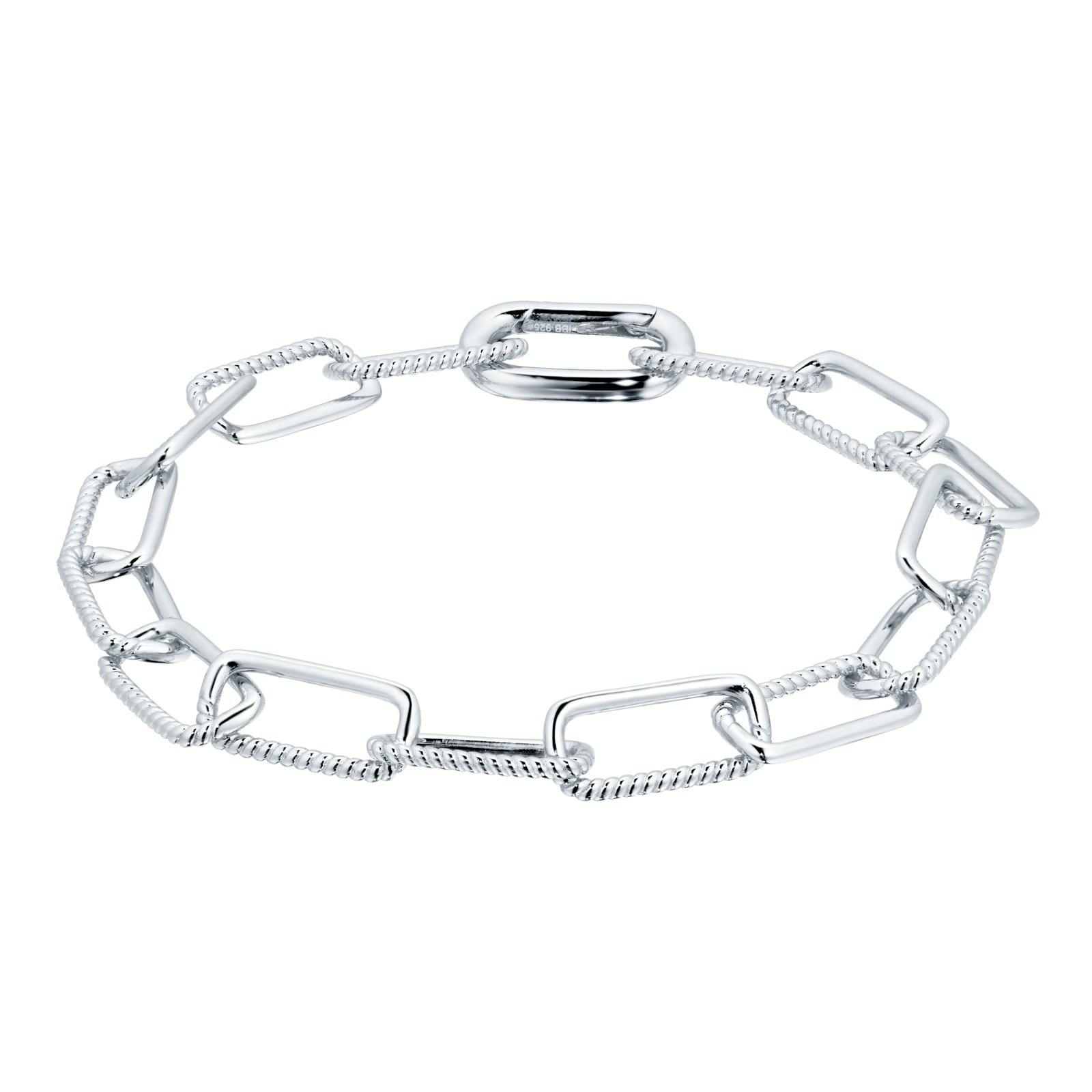 Goldsmiths Silver Rectangular Twist Chunky Bracelet £80