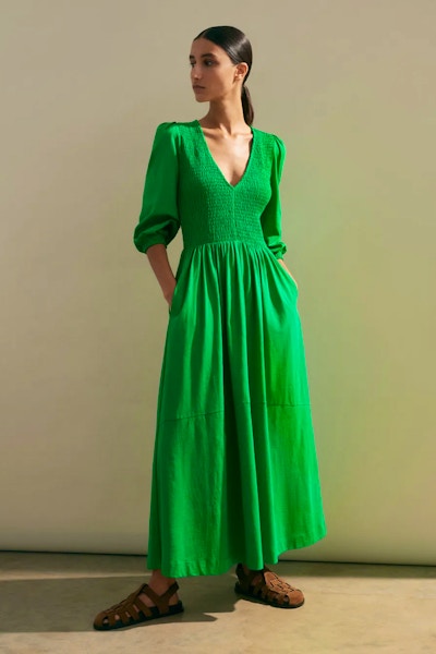 ME+EM Slub Cotton V-Neck Maxi Dress, £125