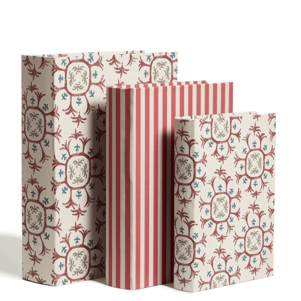 OKA Set Of Three Odonata Box Files - Red Madder, £65