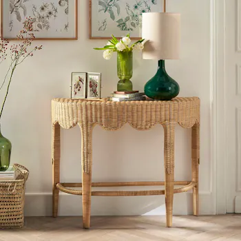 Loama Braided Rattan Console Table