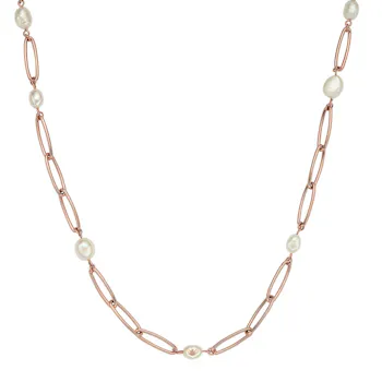 Emporio Armani Rose Gold Coloured Pearl Necklace