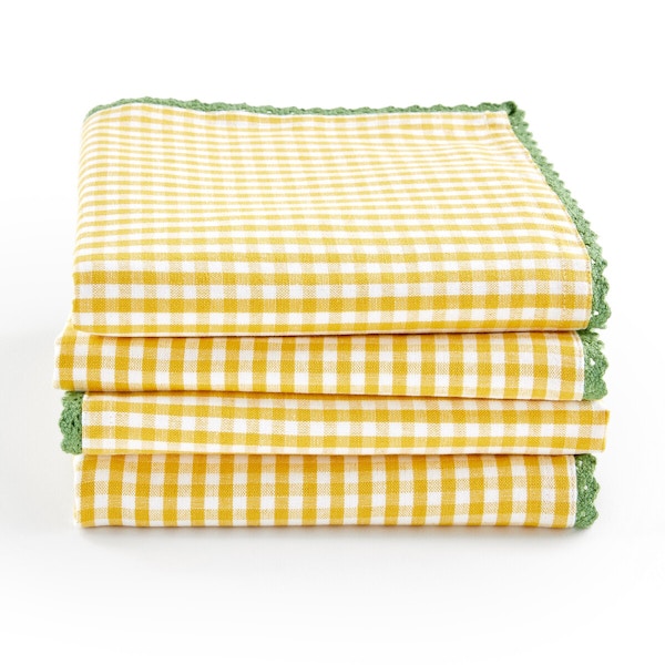 La Redoute Set of 4 Trattoria Gingham Cotton and Linen Table Napkins, £20