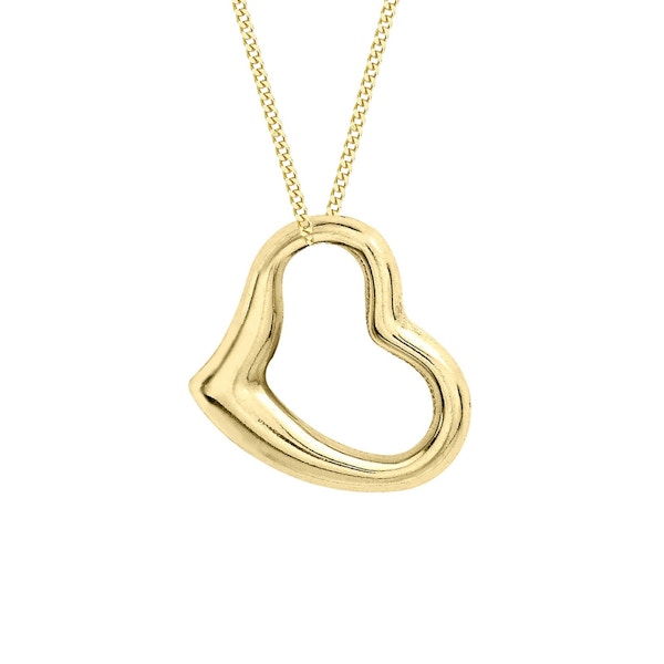 Goldsmiths 9ct Yellow Gold Small Floating Heart Pendant, £80