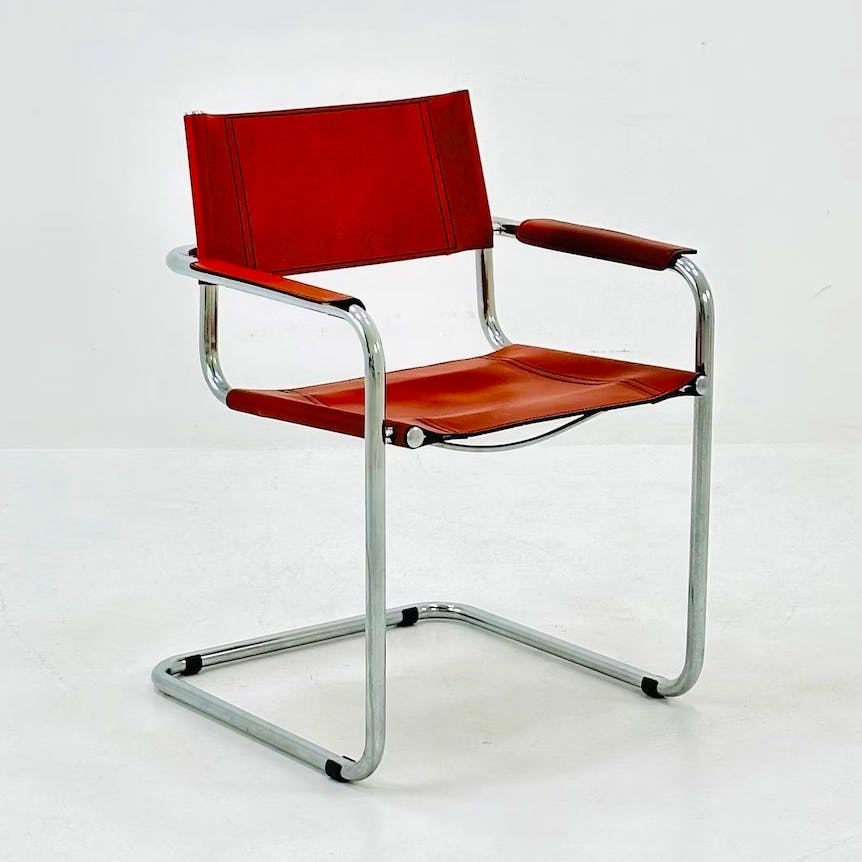 Etsy Mid Century Cognac Marcel Breuer -Style Mart Stam S34 Armchair, £357.17