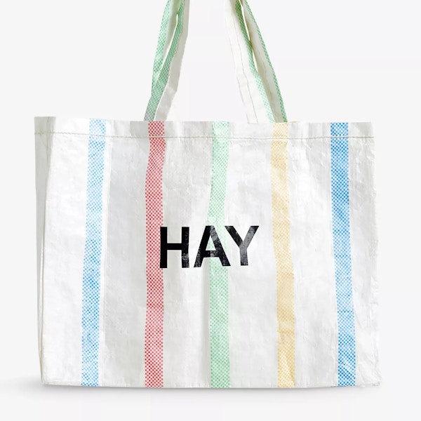 Hay Candy Stripe Medium Plastic Shopping Bag, £8