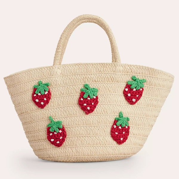 Boden Embroidered Strawberry Basket Bag, £29.60