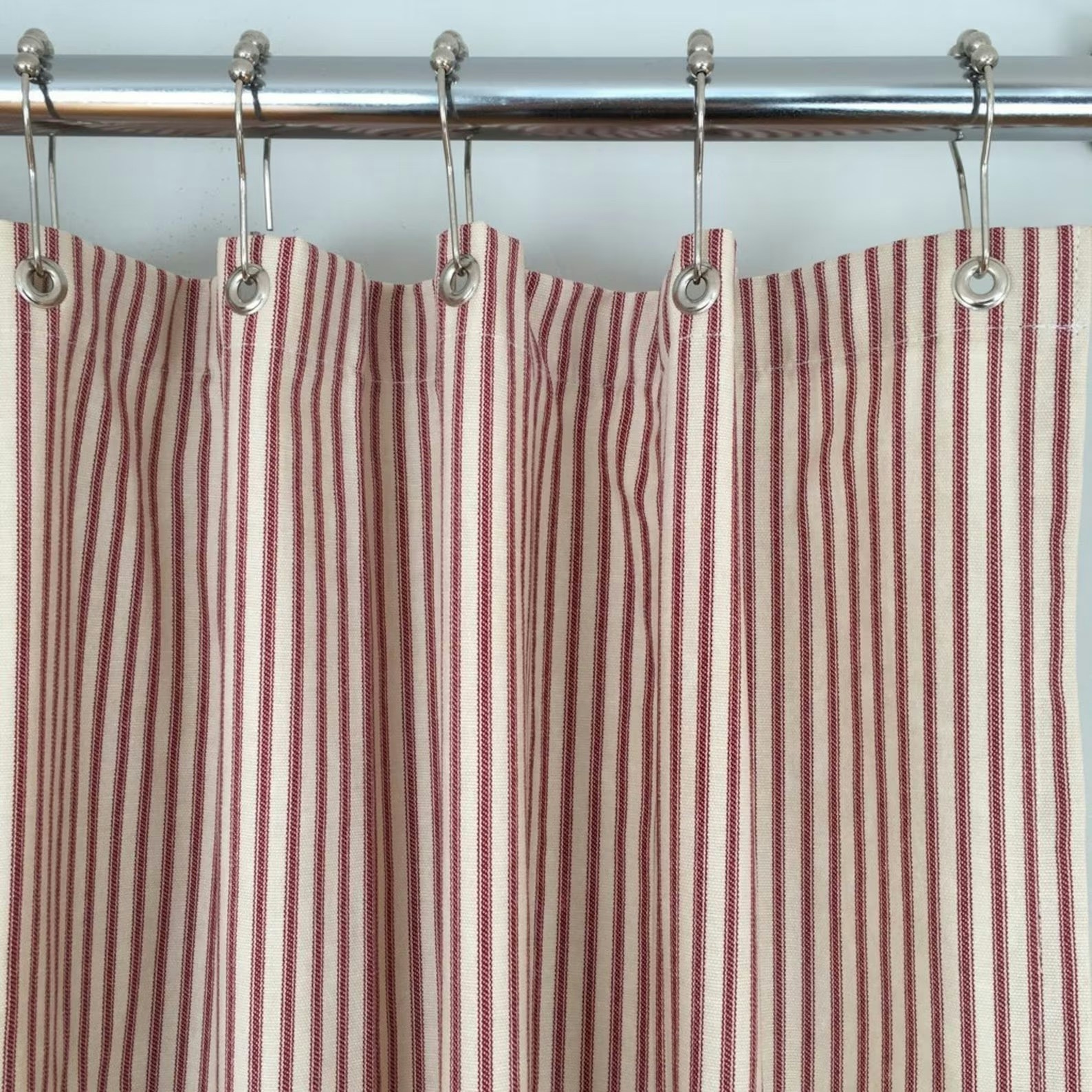 Etsy Red Ticking Stripe Shower Curtain, £65.48