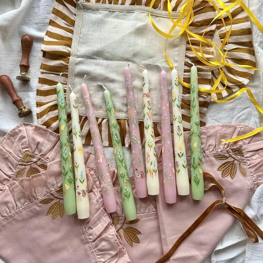Not On The High Street Hand Painted Easter Candles, £17