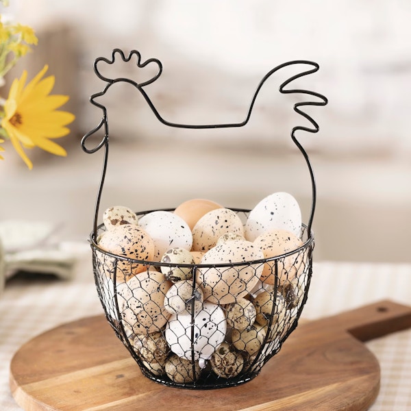 Etsy Chicken Shaped Iron Egg Basket, £15.50