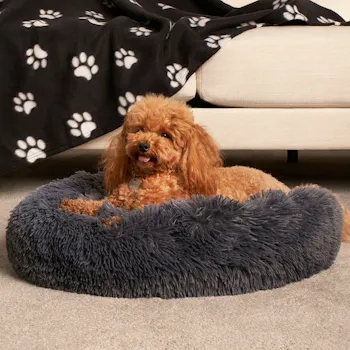 Fluffy Round Calming Pet Bed