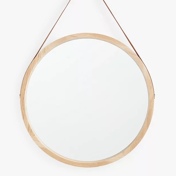 Wood Frame Round Hanging Wall Mirror £55