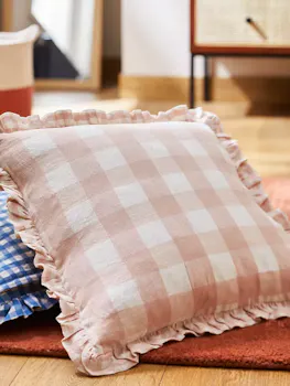 Plaster Gingham Check Cushion