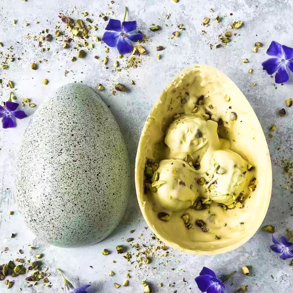 Holly Co - The March Hare Bakery Pistachio Macaron Filled Chocolate Easter Egg, £33.50
