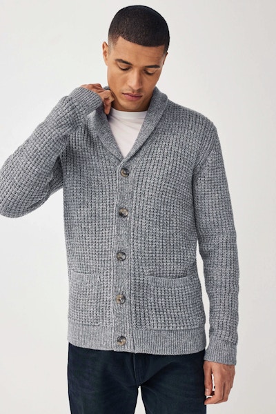 Next Regular Shawl Waffle Texture Knit Cardigan, £38