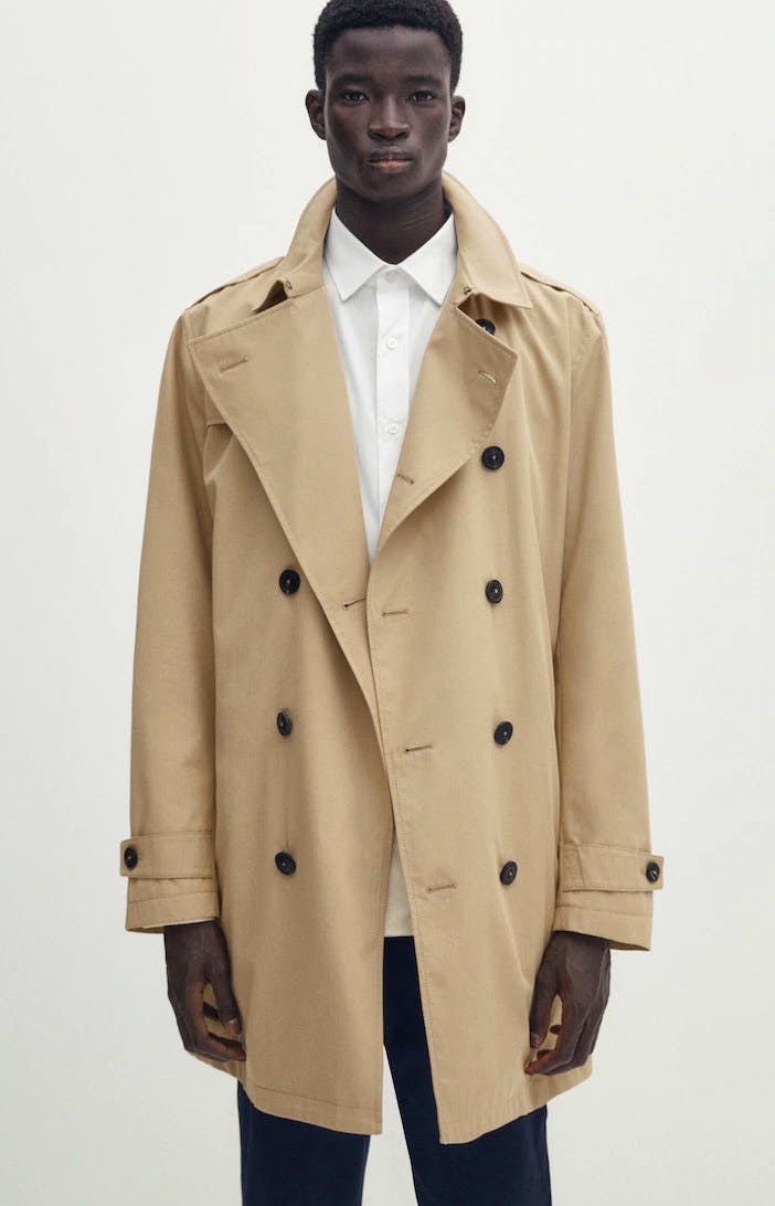 Massimo Dutti Water-Repellent Double-Breasted Trench Jacket, £69.95 (Was £229)