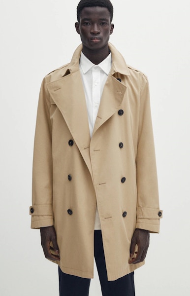 Massimo Dutti Water-Repellent Double-Breasted Trench Jacket, £69.95 (Was £229)