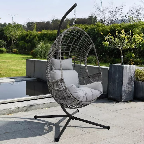 Argos Jaye Rattan Effect Hanging Egg Chair, £280
