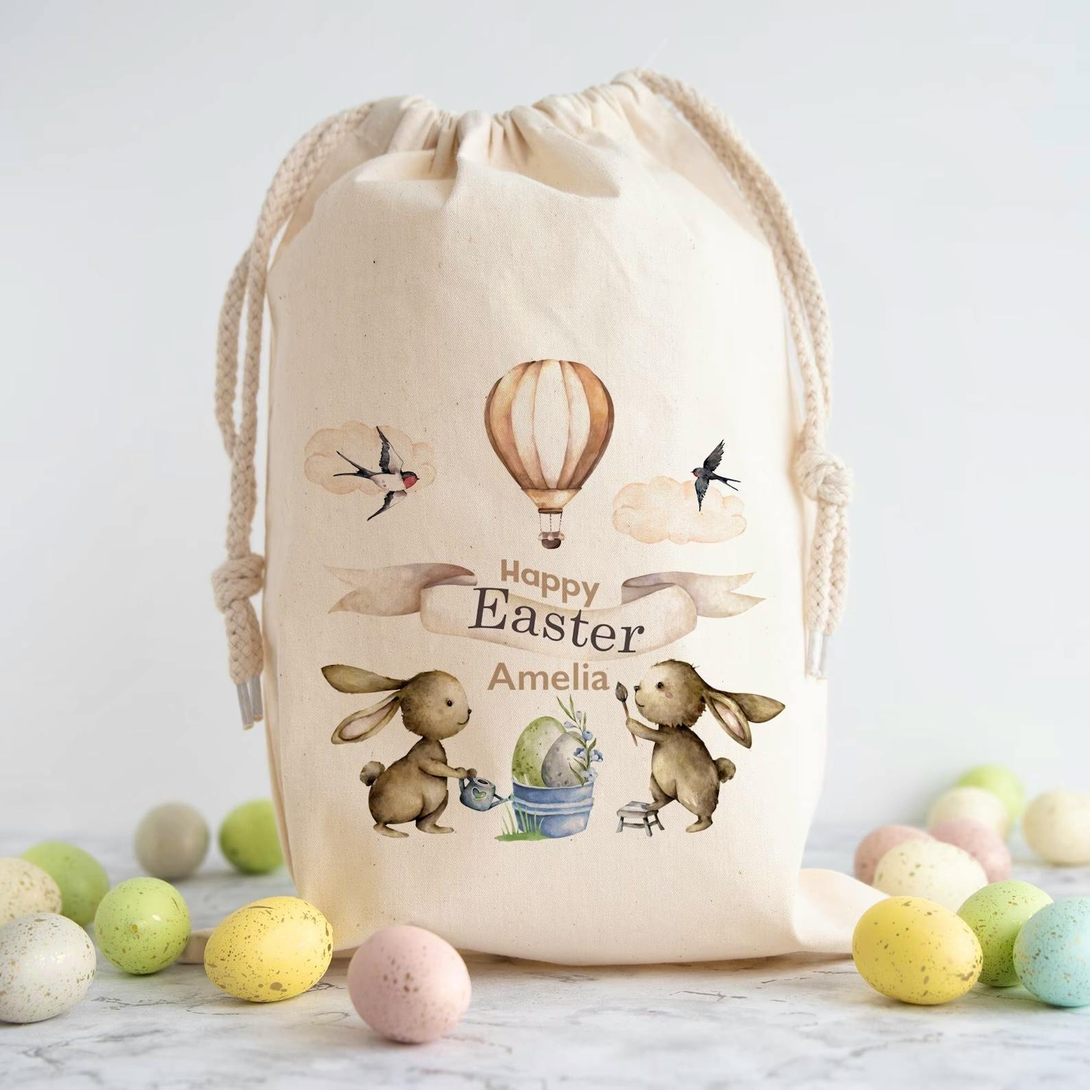 Pomchick Gift Personalised Easter Sack, from £8.90