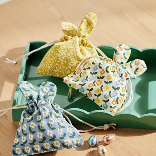 John Lewis Cotton Bunny Pouches, Pack of 3, £10