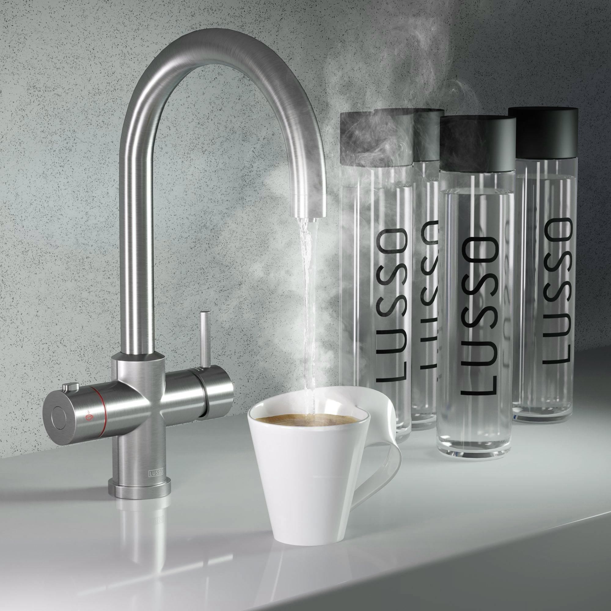Lusso Filtrata Brushed Nickel 4 In 1 Boiling Water Tap, £697