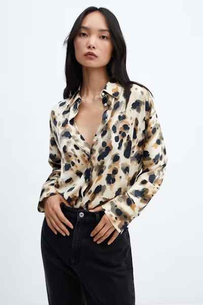 Mango Leopard Satin Shirt, £29.99