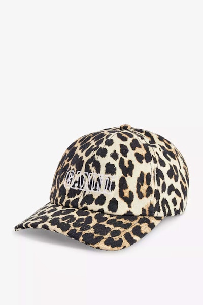 Selfridges Ganni Logo-Embroidered Animal-Printorganic-Cotton Cap, £85