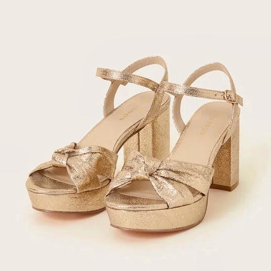 Monsoon Gold Twist Knot Platforms, £65