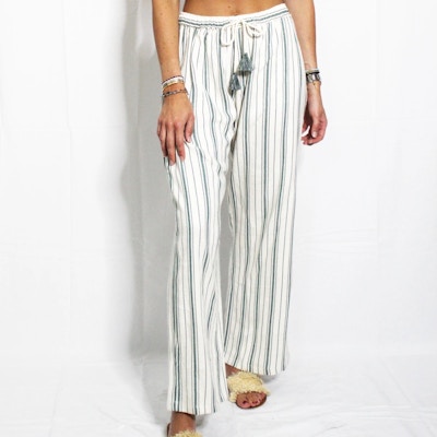 Wolf & Badger Moroccan Green Stripped Beach Trousers, £82