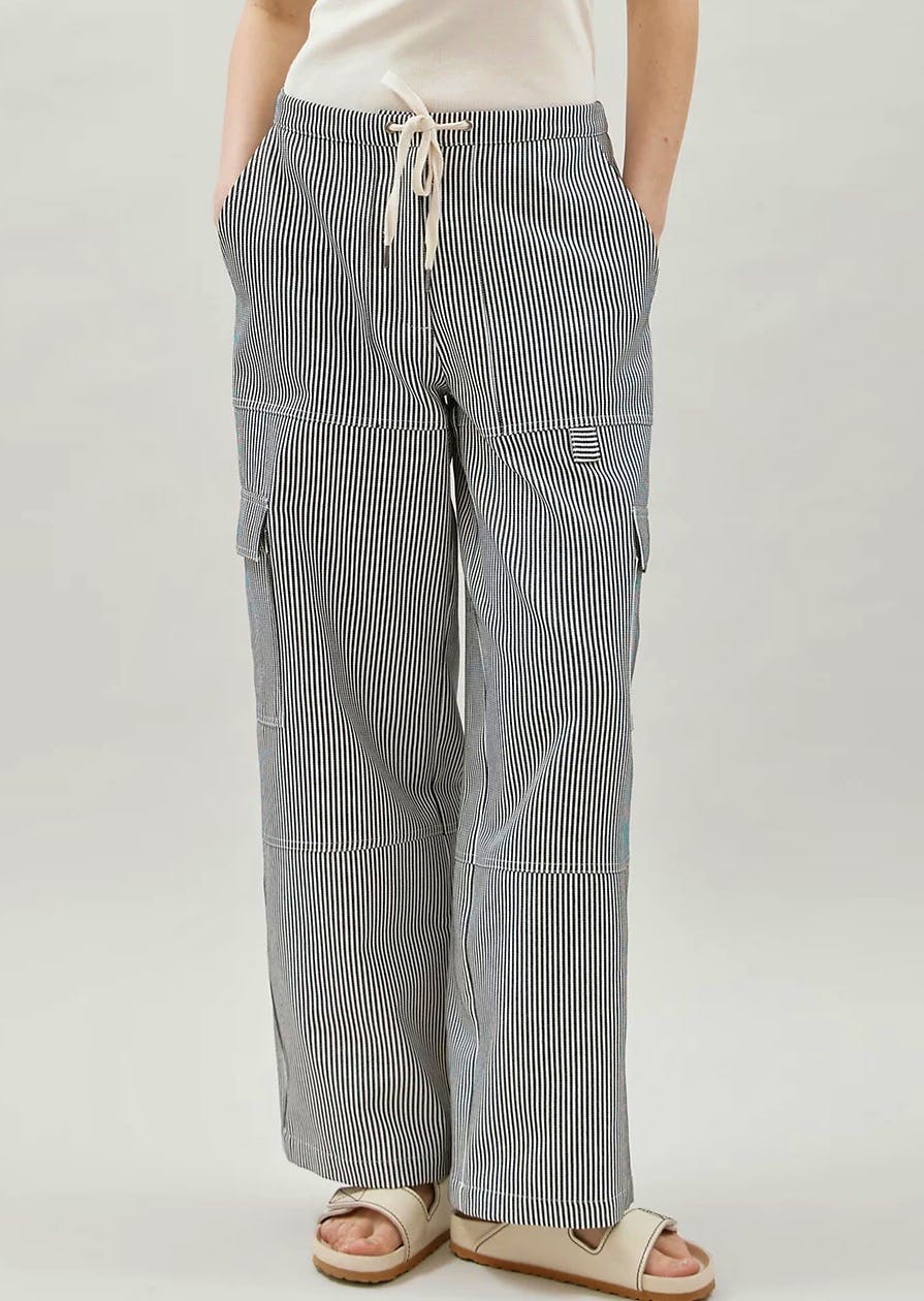 M&S Cotton Blend Cargo Striped Trousers, £89