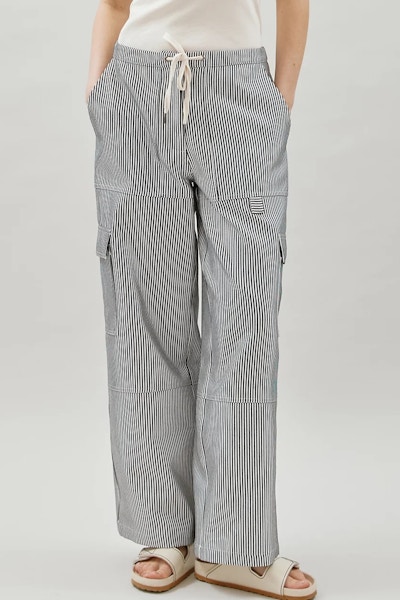 M&S Cotton Blend Cargo Striped Trousers, £89