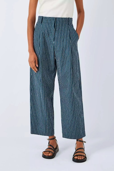 John Lewis Stripe Linen Cropped Trousers, £49