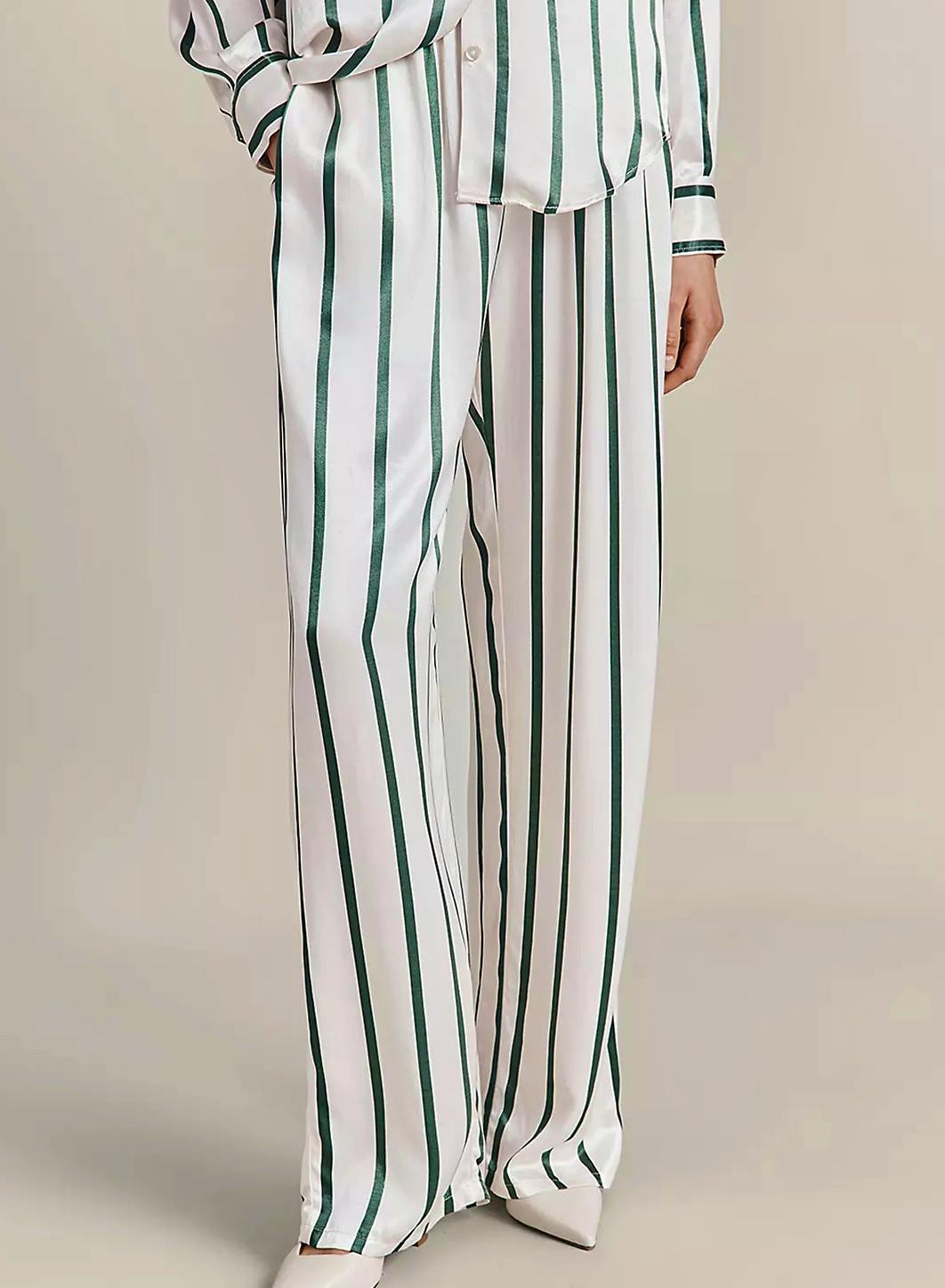 Ghost Imogen Satin Striped Trousers, £31.60 (Was £79)
