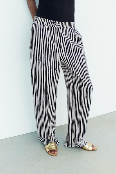 Zara Striped Satin Trousers, £35.99
