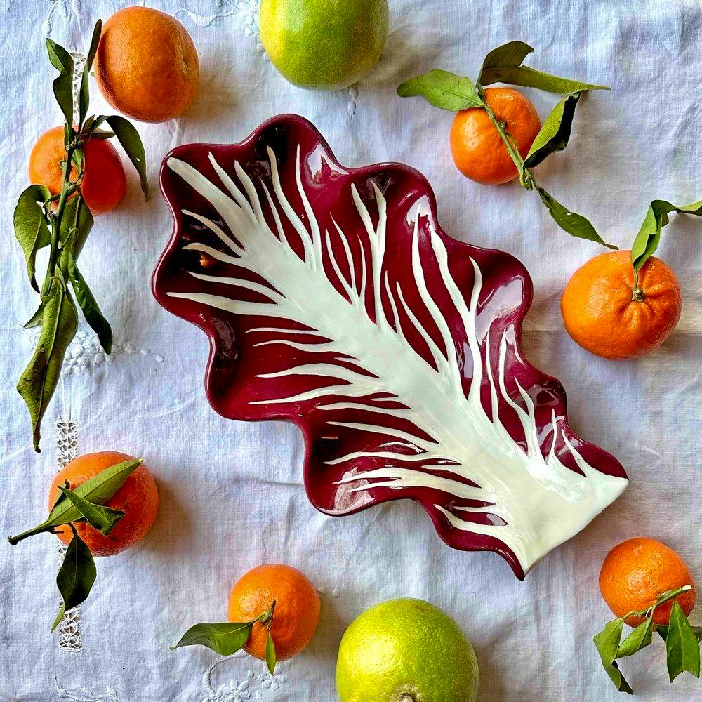 Minnie Mae Studio Giant radicchio leaf serving dish, from £89