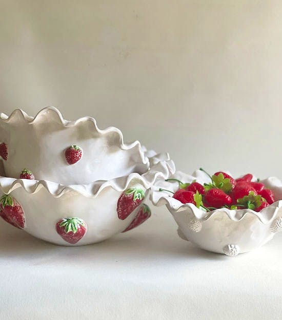 Marigold & Lettuce Strawberry serving dish, £40