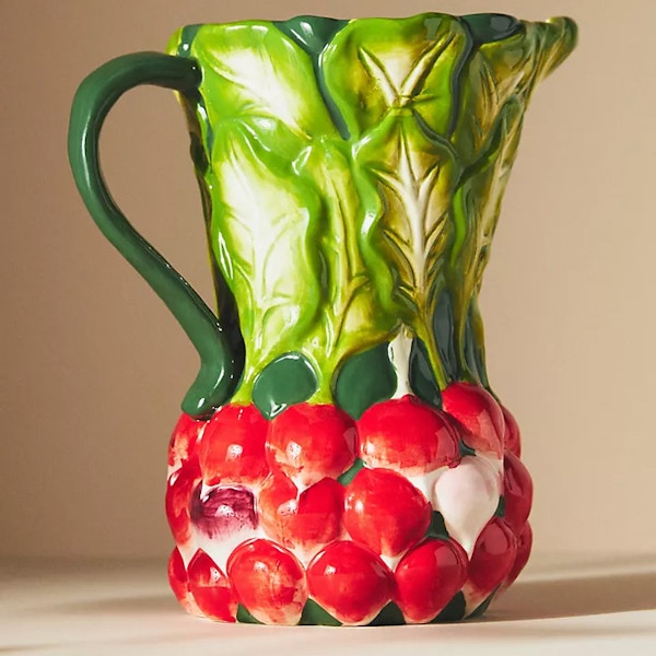 Anthropologie Farmstand vegetable radish stoneware jug, £58