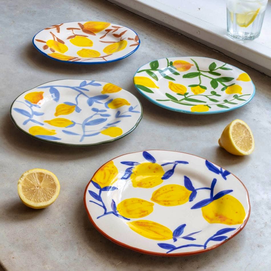 Graham & Green Set of four multi lemons plates, £68