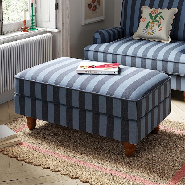 Dunelm Beatrice Two Tone Woven Stripe Large Storage Footstool, £199