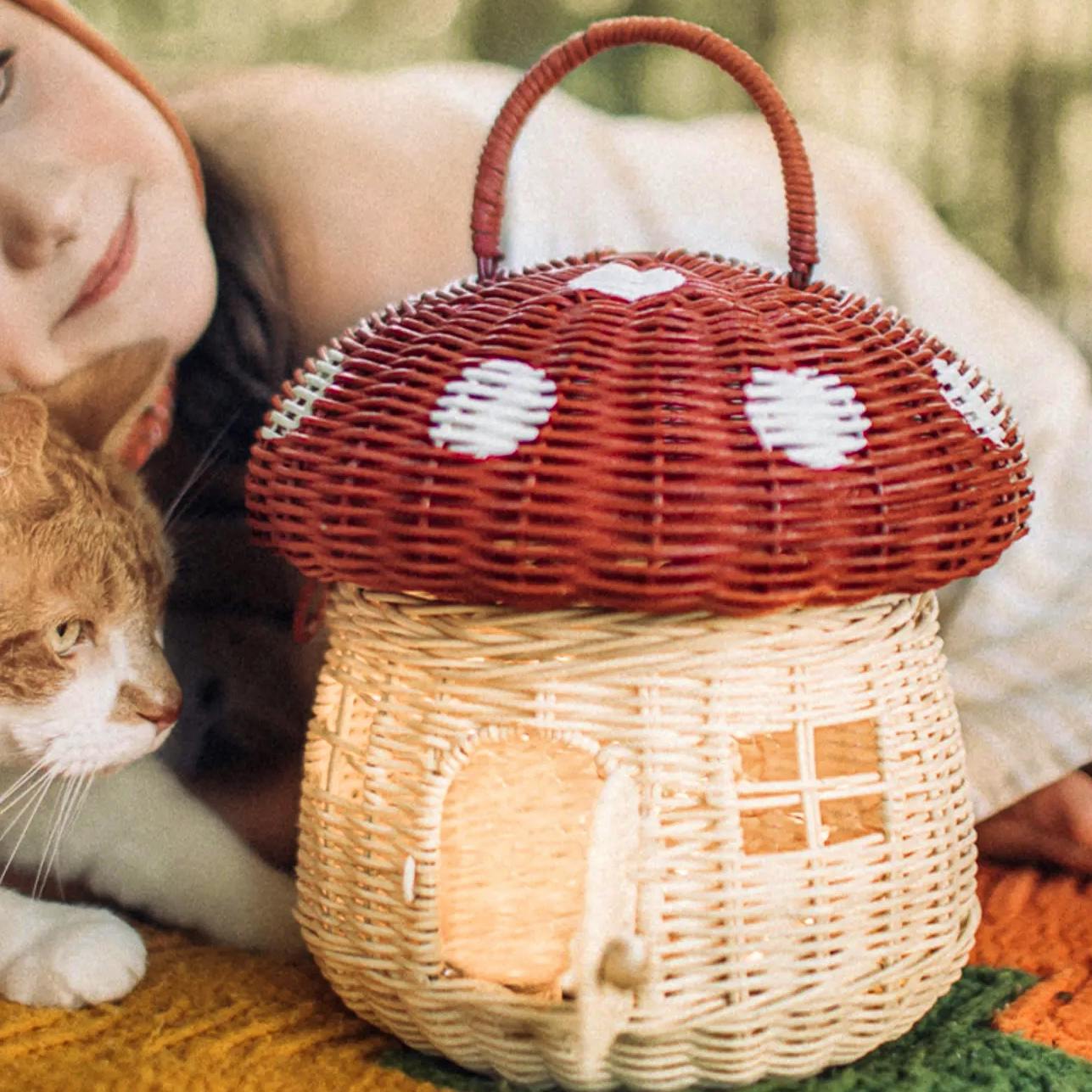 Olli Ella Rattan Mushroom Basket, £99