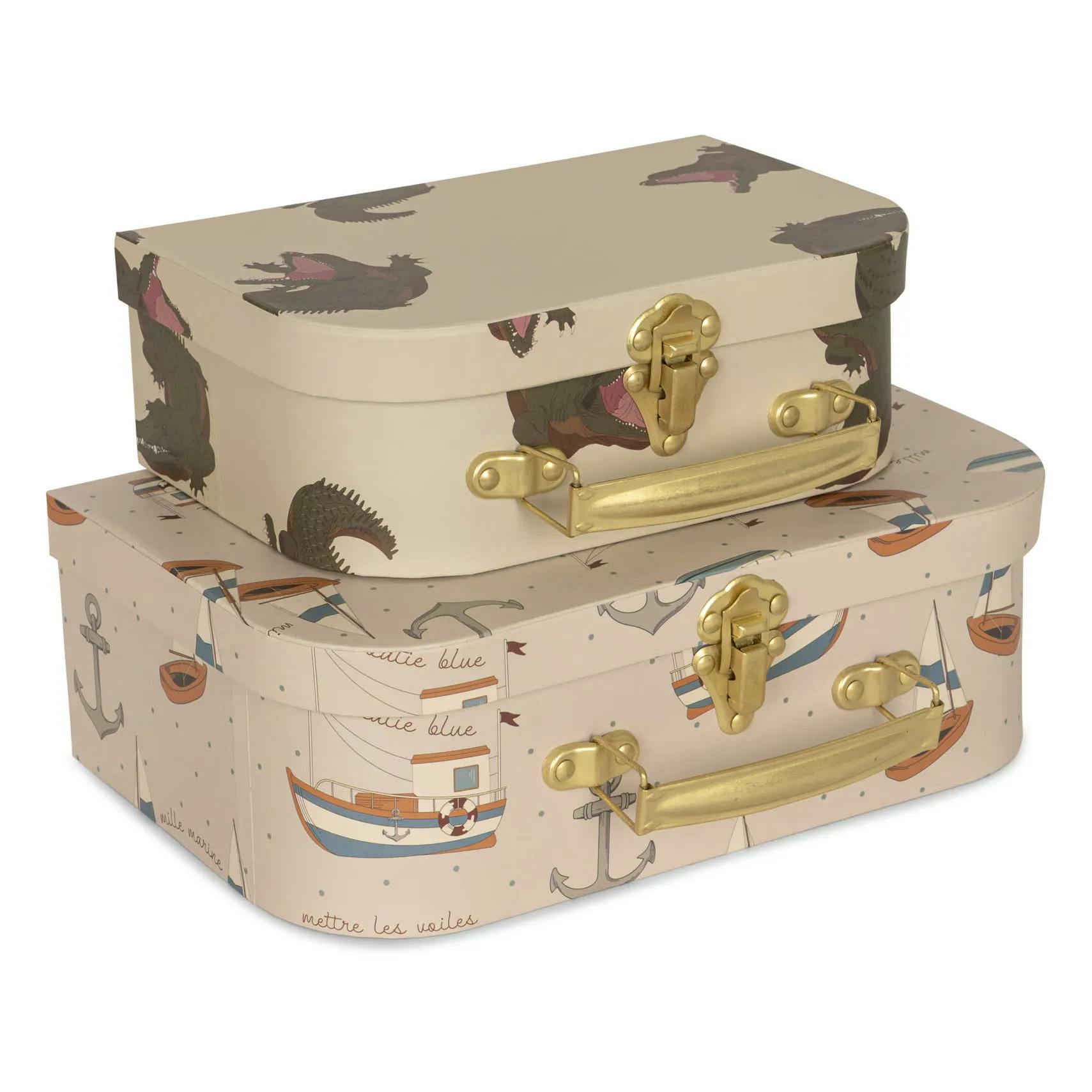 Konges Slojd Crocodile Small Cardboard Suitcases - Set Of 2, £26