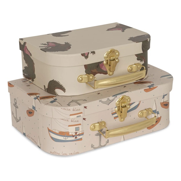 Konges Slojd Crocodile Small Cardboard Suitcases - Set Of 2, £26