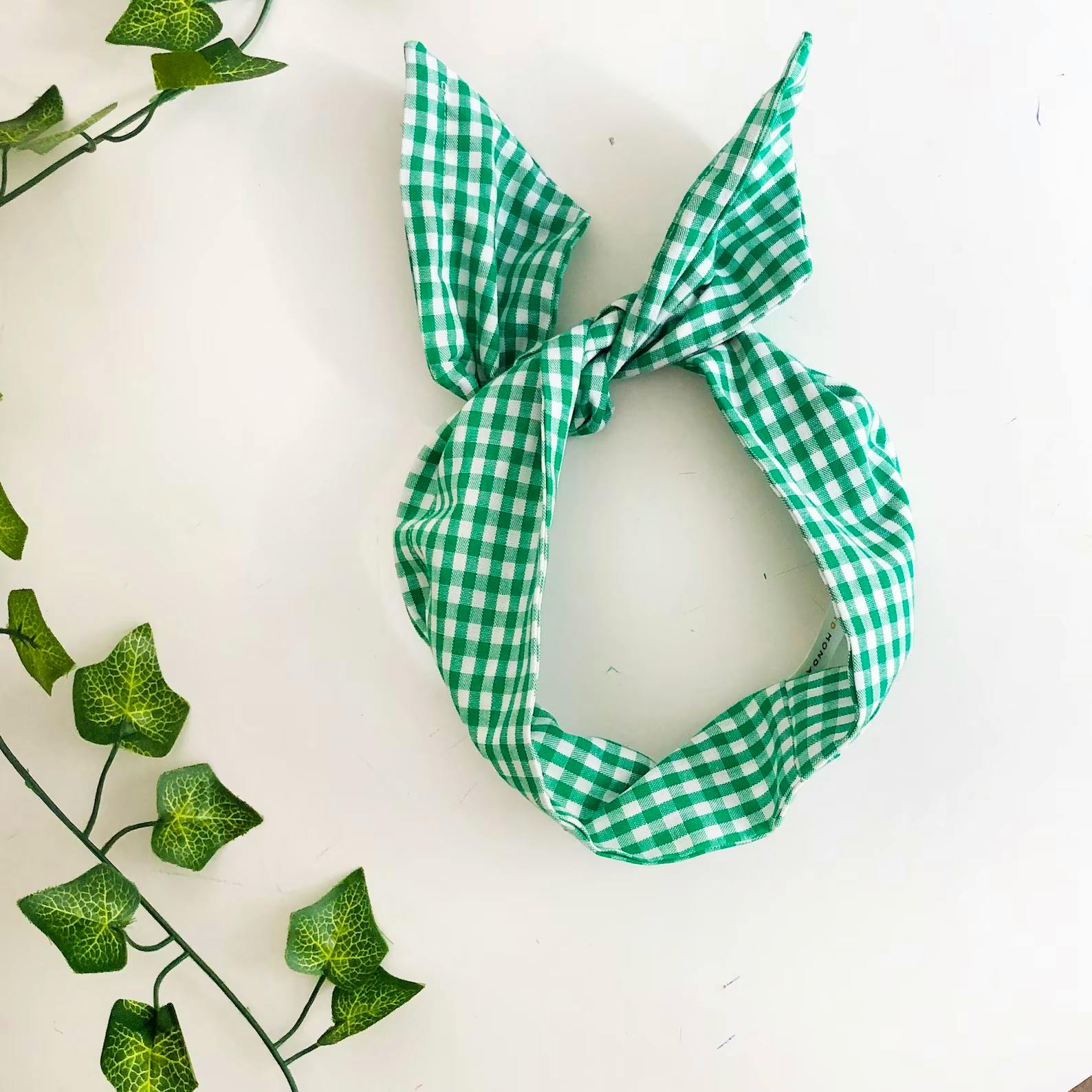Etsy Green Gingham Cotton Wire Headband, £13.50